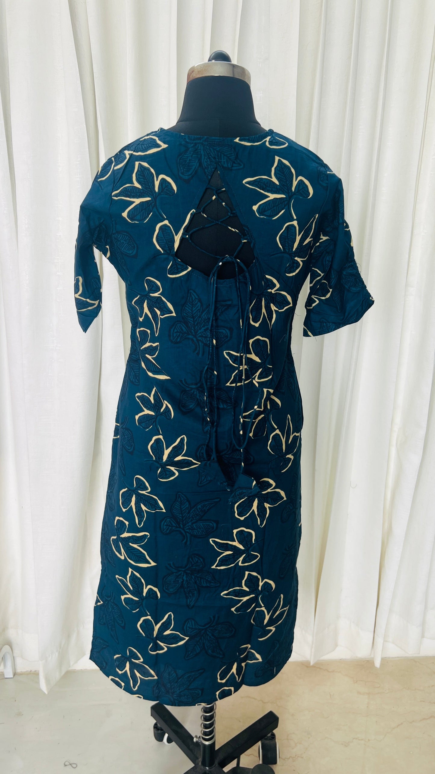 Nila -Peacock Cotton 2 piece Set with lining