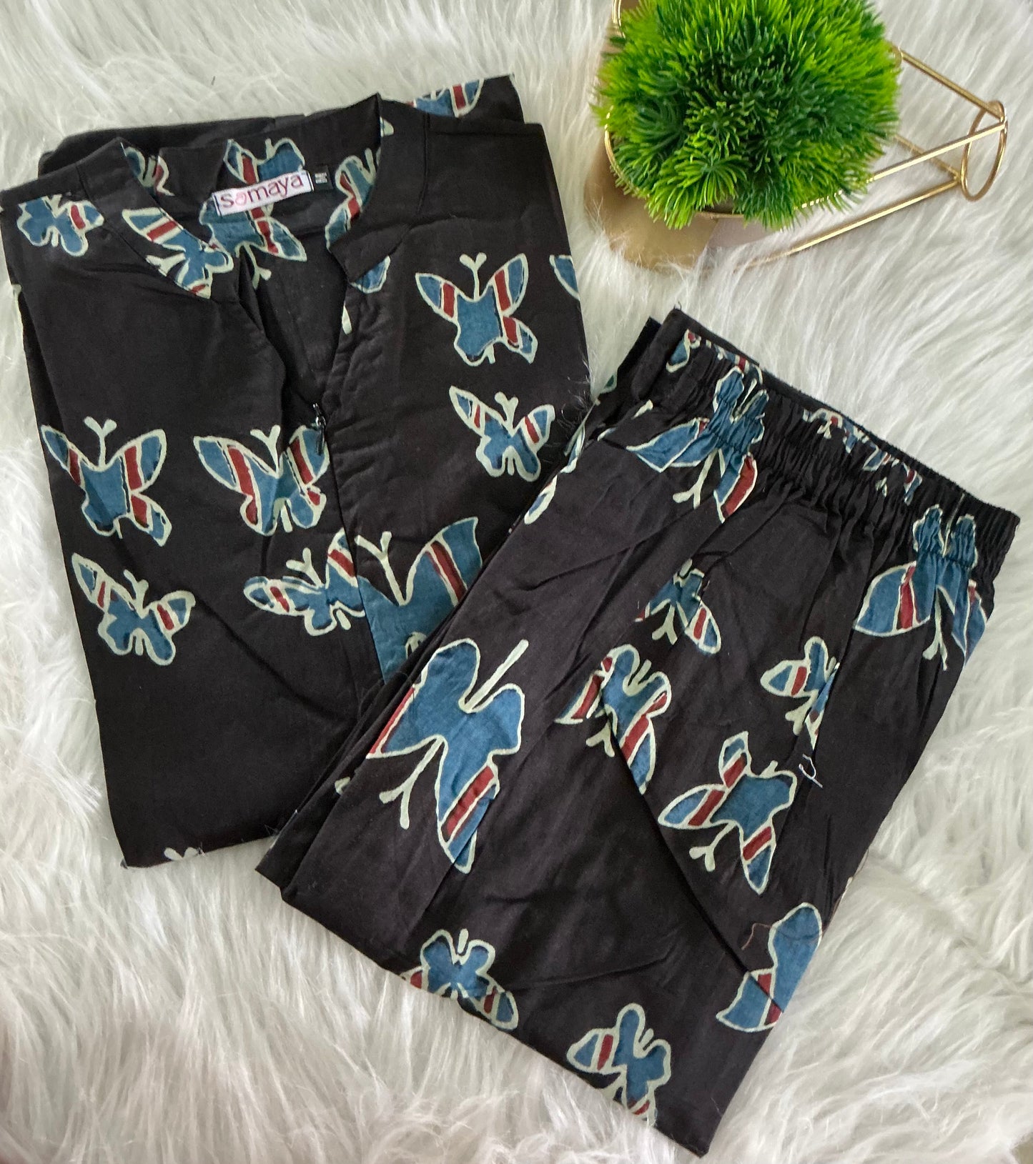Theera-black  butterfly day to night  Co-ord Set