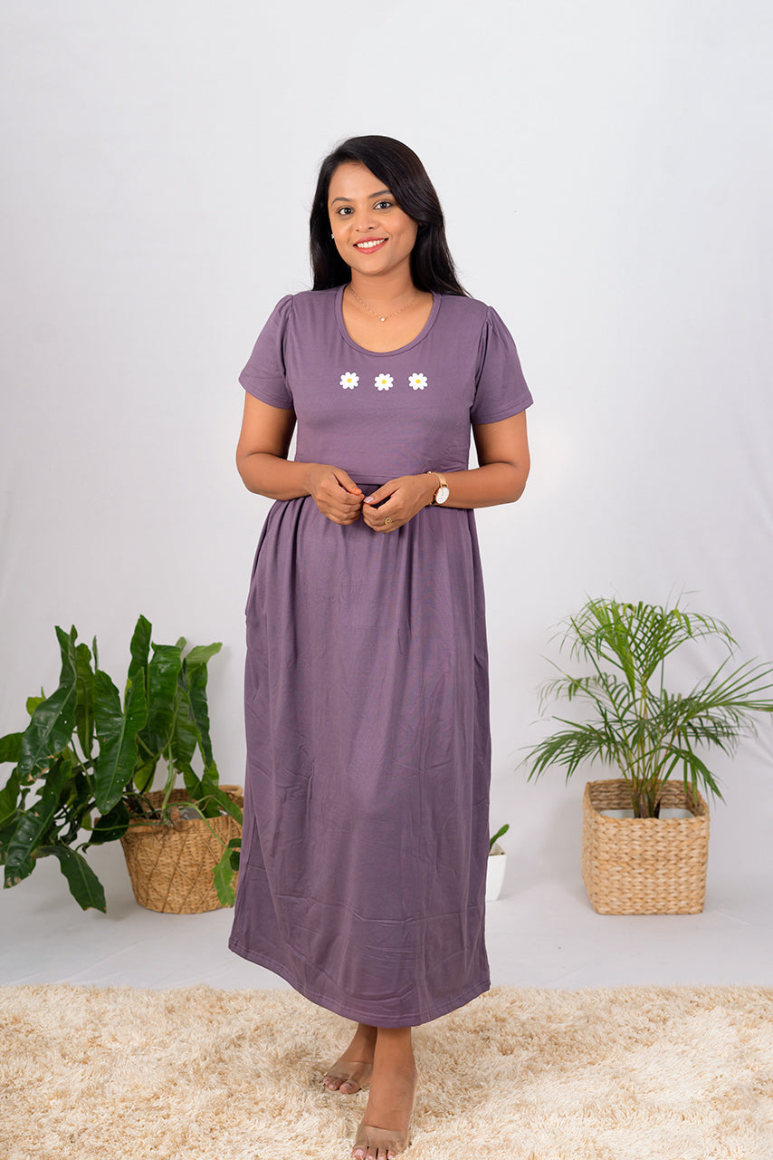 Maxi Mauve Thick Winter collection ( Minor embroidery variation )