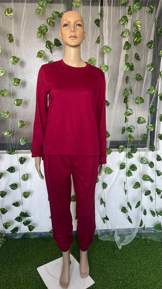 Everyday cozy set winter  - Burgundy Samaya exclusive premium fabric