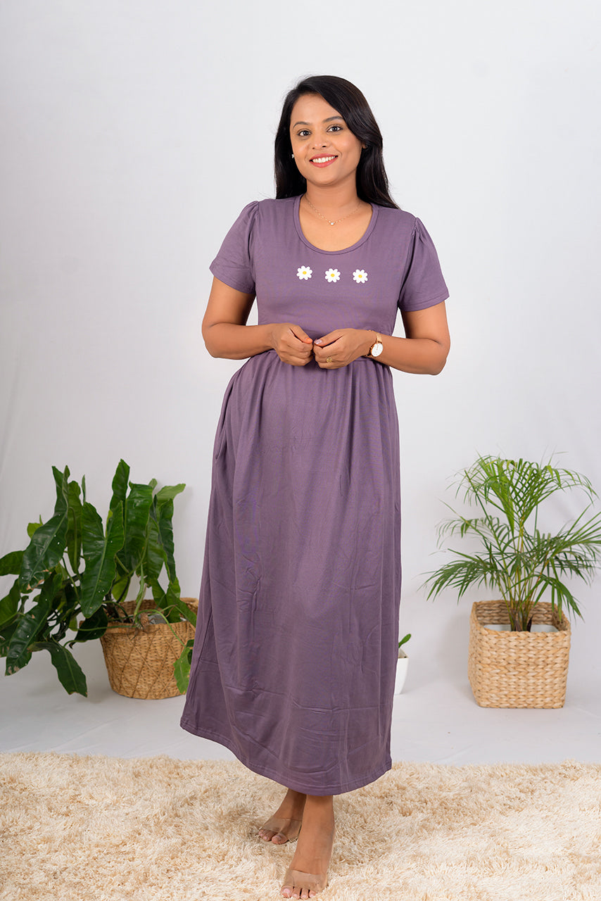 Maxi Mauve Thick Winter collection ( Minor embroidery variation )