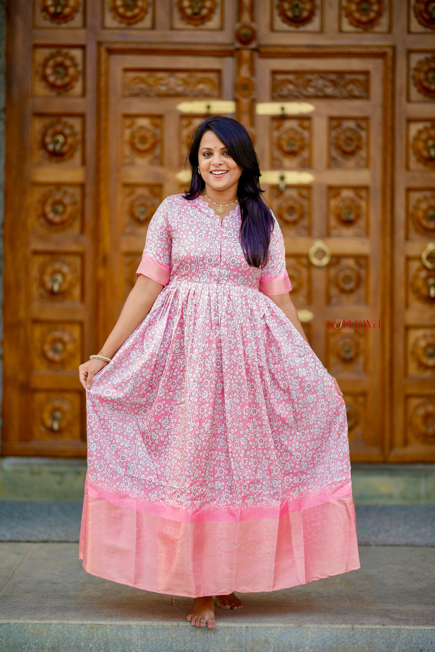 Vennila soft silk Dress with Lining ( ready to dispatch)