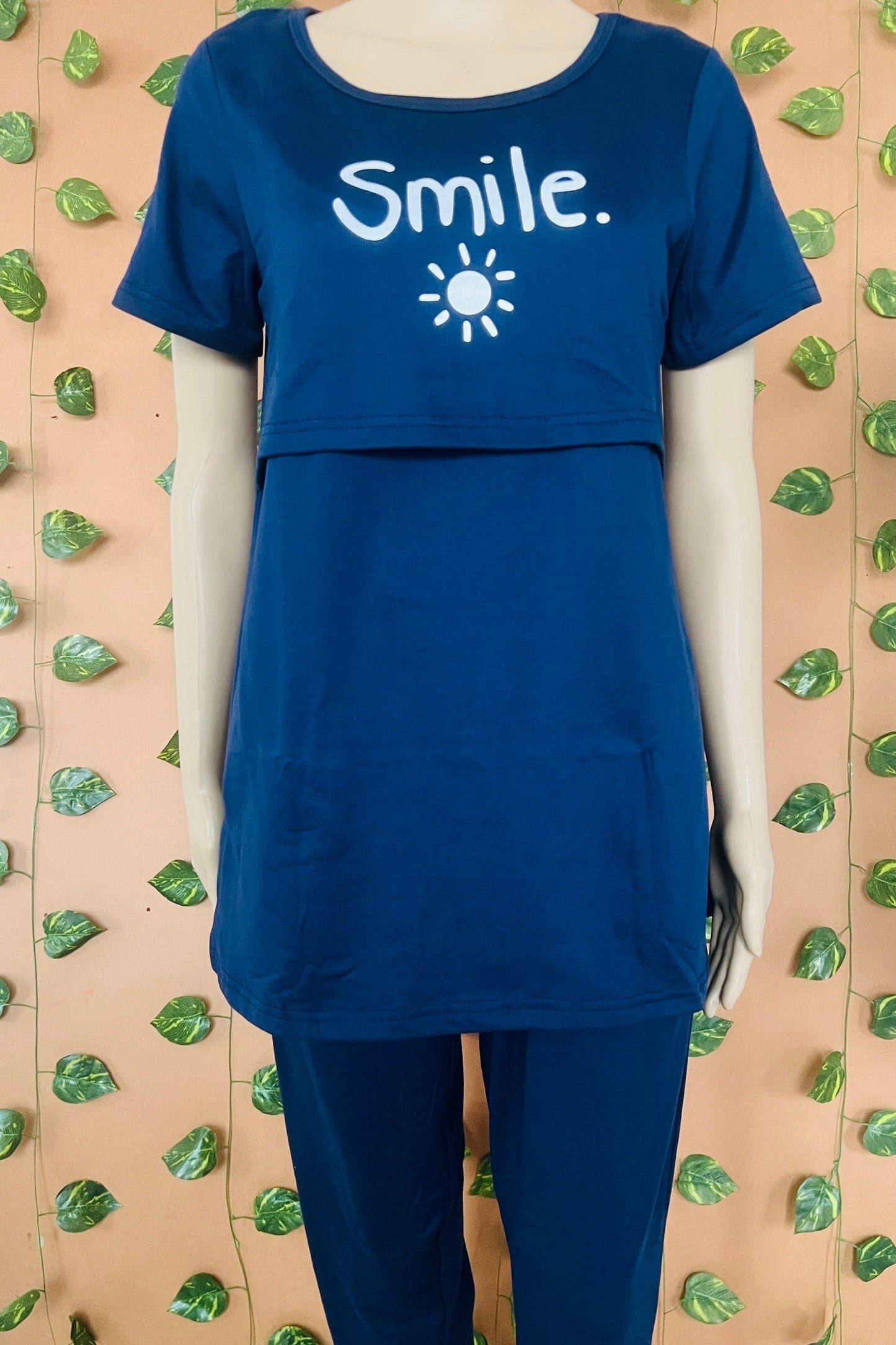 Navy Smile Pant Set Feeding winter