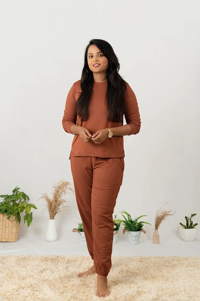 Everyday Cozy winter Set - Jet Brown. Samaya exclusive premium fabric ( non feeding ) thick weight