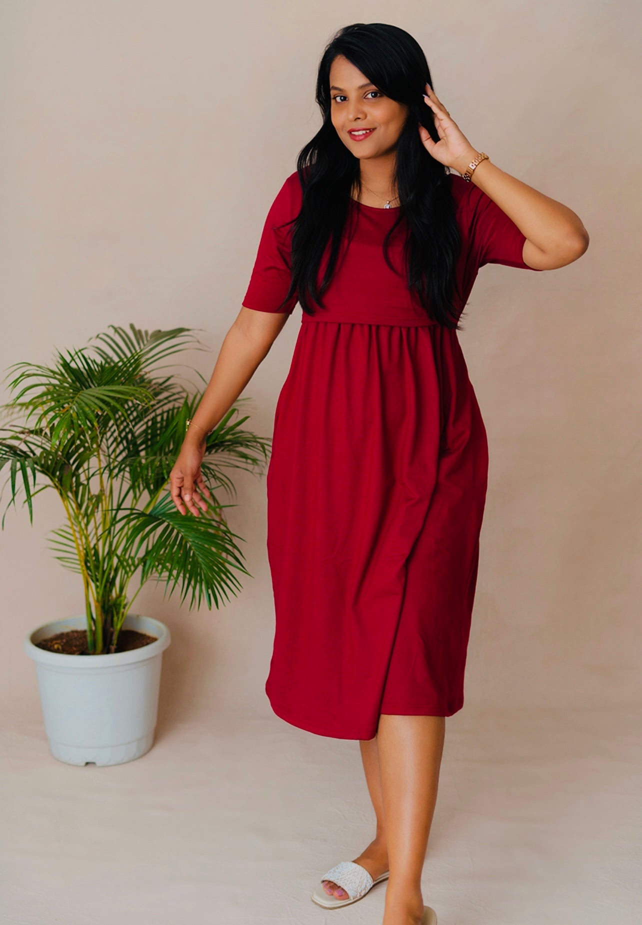 Midi Cherry Red( Minor embroidery variation so sold at sale price )