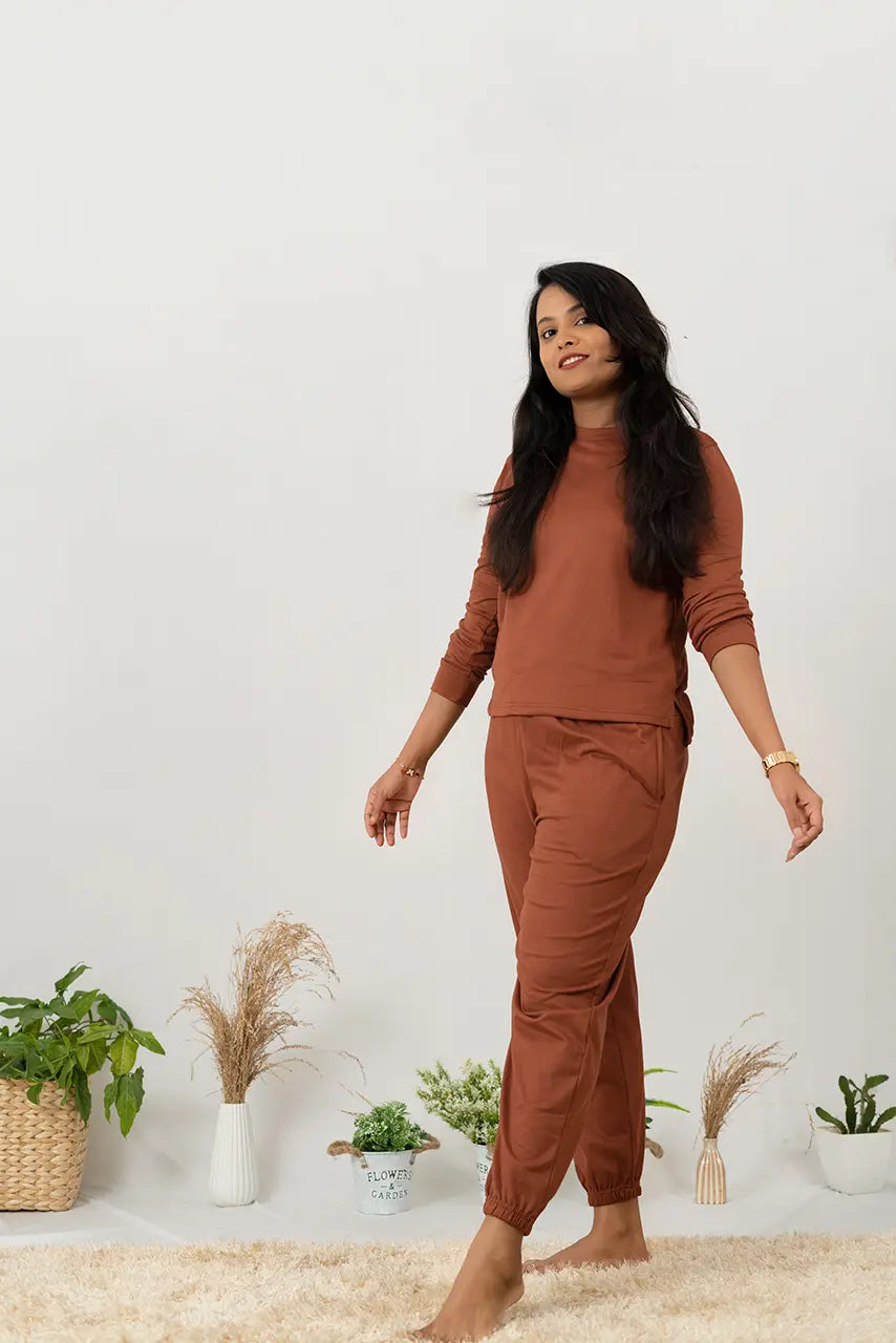 Everyday Cozy winter Set - Jet Brown. Samaya exclusive premium fabric ( non feeding ) thick weight