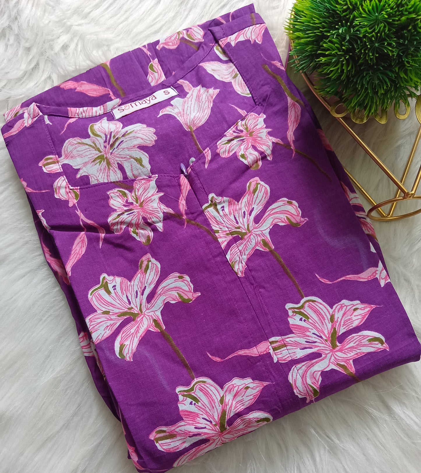 Mayil - Purple day to night dress without lining