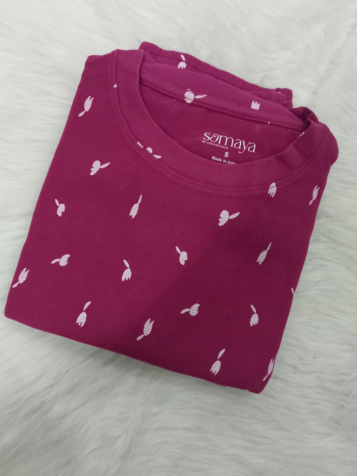 Magenta Pant Set waffle ( non feeding) thick weight