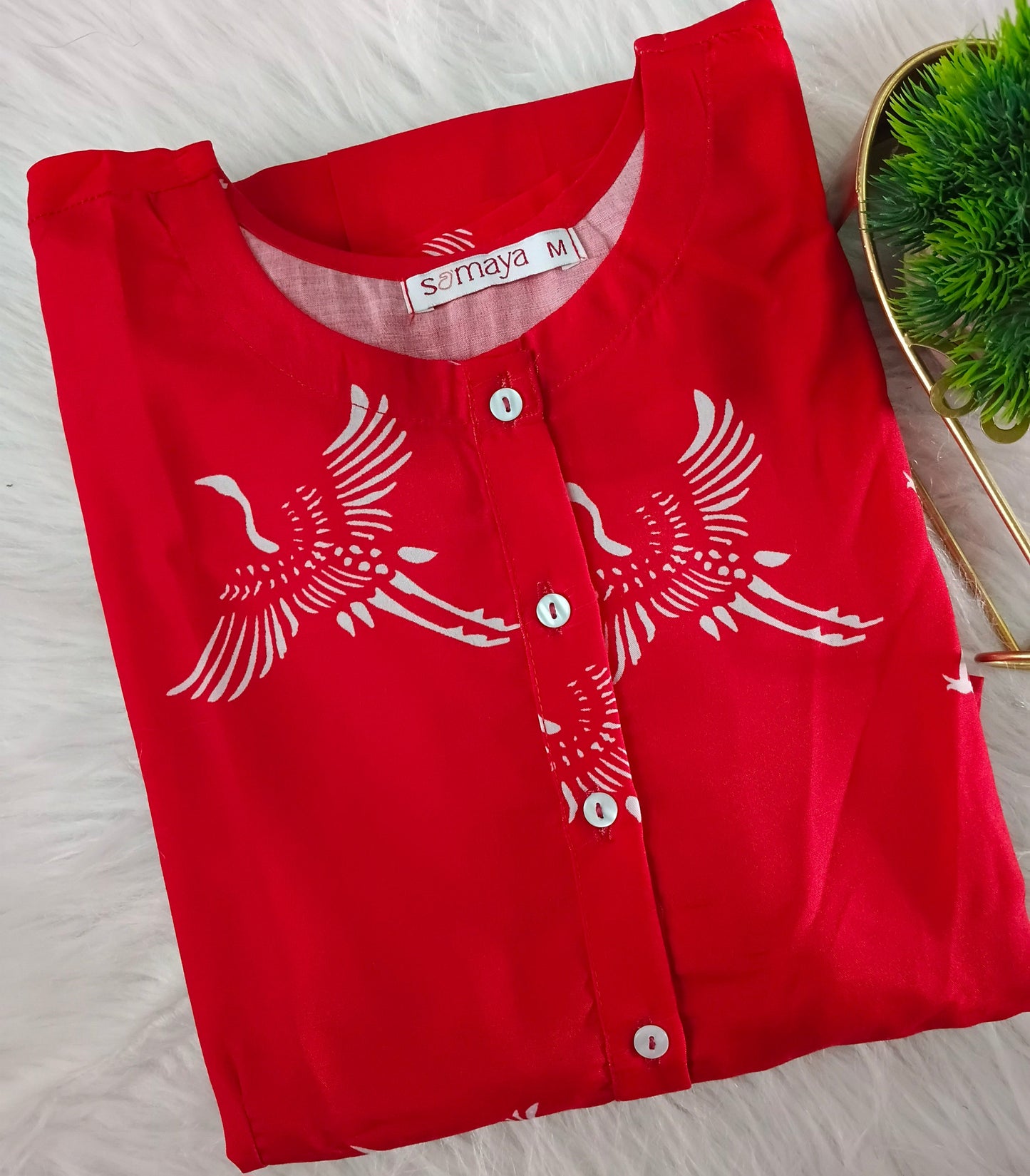 Crimson day to Night Dress Without Lining ( Wrinkle-Free Cotton blend Dress)